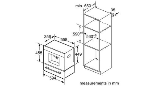 Kích thước Máy pha cafe Bosch CTL636ES6