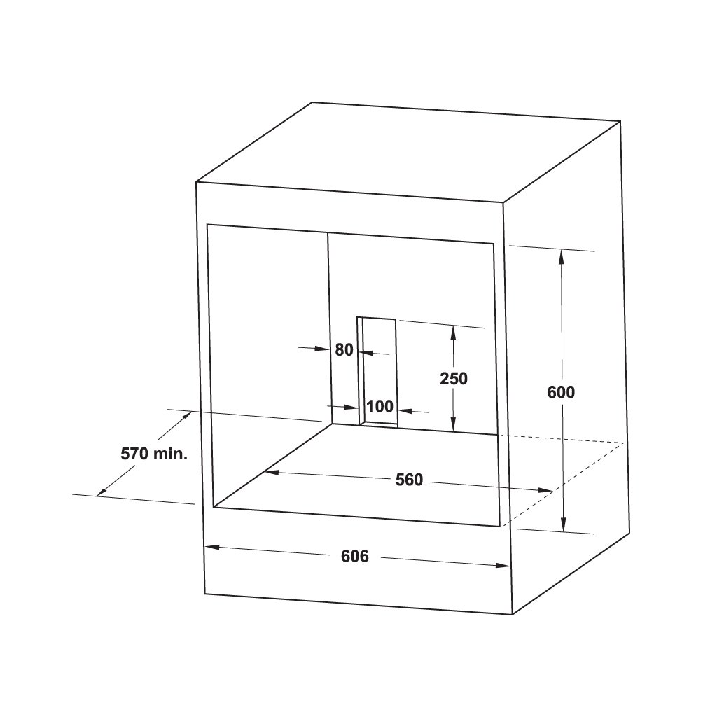 Kích thước Lò nướng âm tủ Hafele 538.61.442