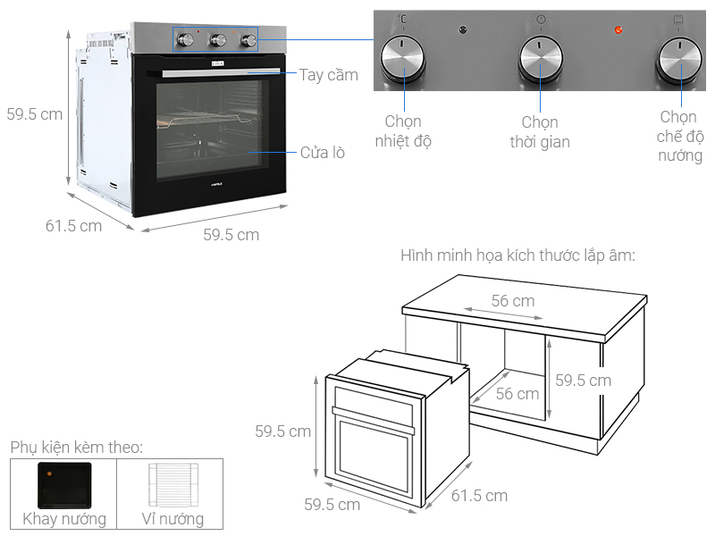 Lò nướng âm tủ Hafele HO-K60C 535.62.5913