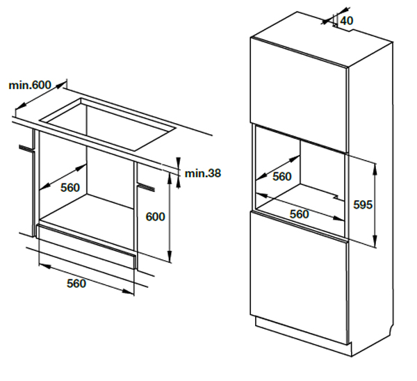 Lò nướng âm tủ Hafele HO-KT60C 534.05.5712