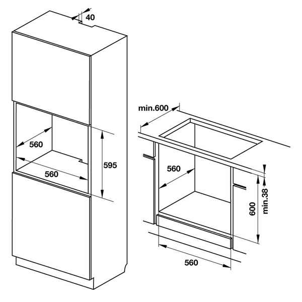 Lò nướng âm tủ Hafele HO-KT60J 535.62.5112