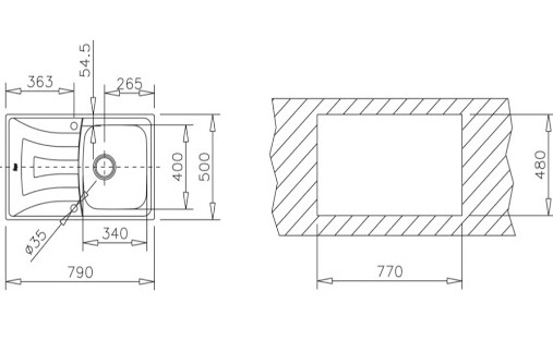 Chậu rửa TEKA UNIVERSO 79 1B 1D