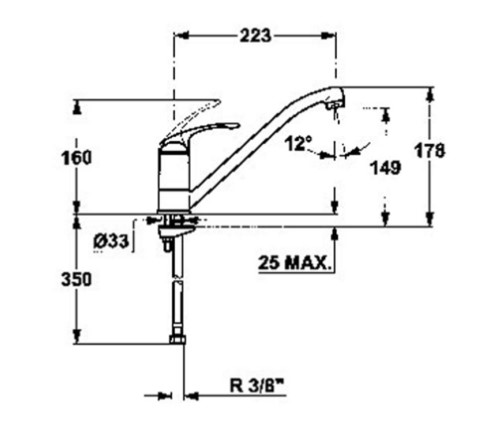 Thông số chi tiết của vòi rửa bát Teka MT 302