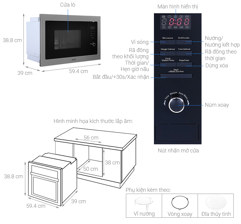 Thiết kế Lò vi sóng Hafele HM-B38A 535.34.000