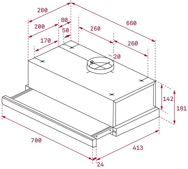 Ảnh bản vẽ kỹ thuật máy hút mùi Teka TL 7420S