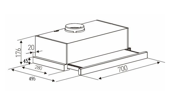 Máy hút mùi âm tủ cơ Kaff KF-1007W0