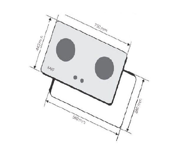 Bếp gas âm 2 lò Kaff KF-2160