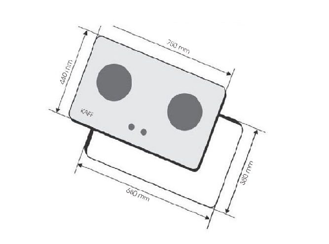 Bếp gas âm 2 lò Kaff KF-2180