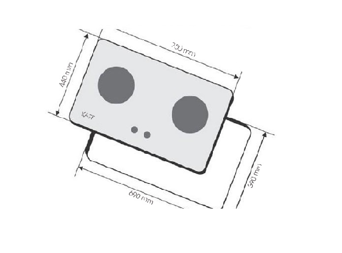 Bếp gas âm 2 lò Kaff KF-2280