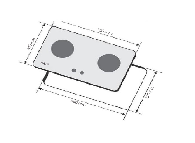 Bếp gas âm 2 lò Kaff KF-6300