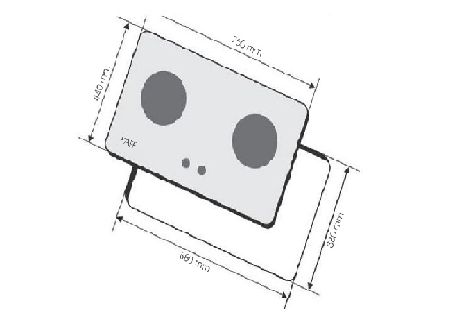 Bếp gas âm 2 lò Kaff KF-6700