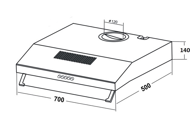 Máy hút mùi cổ điển Kaff KF-701B0