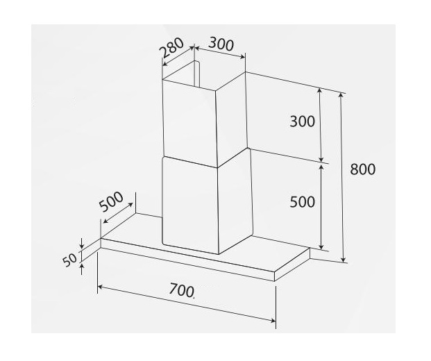 Máy hút mùi dạng vát Kaff KF-70RH0