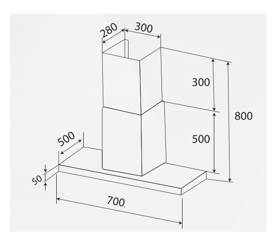 Máy hút mùi dạng tivi Kaff KF-FL70RH0