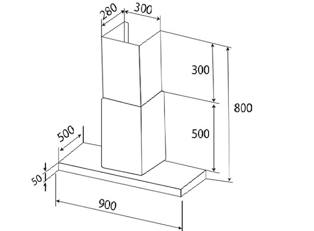 Máy hút mùi tự động dạng tivi Kaff KF-FL90RH0