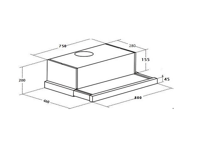 Máy hút mùi âm tủ Kaff TL80H0