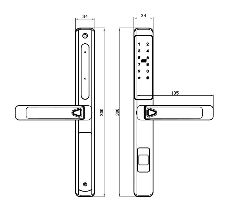 Khóa điện tử Kassler KL 599 LX Champage/ Khóa cửa nhôm1