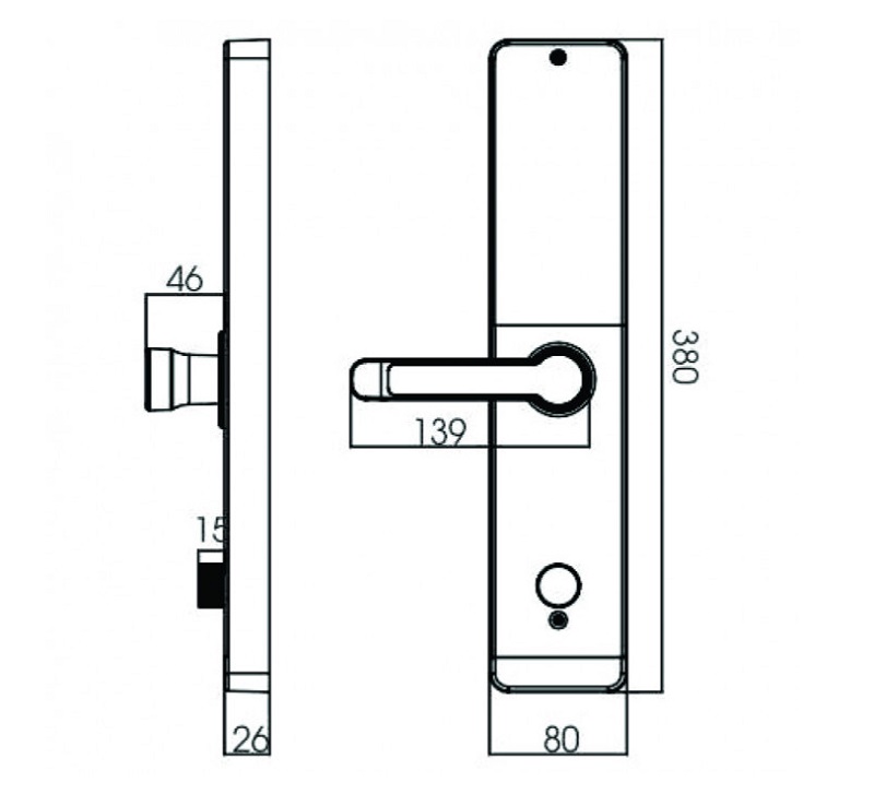 Khóa cửa điện tử Kassler KL-600 App mobi màu đồng3