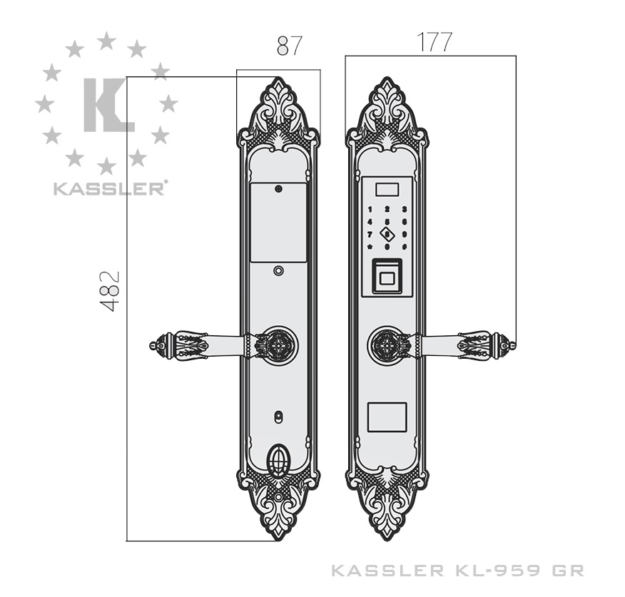 Khóa điện tử Kassler KL-959GR/ Khóa đại sảnh1