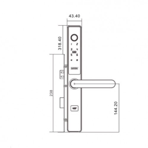 Khóa cửa điện tử Giovani GSL D101B (L)0