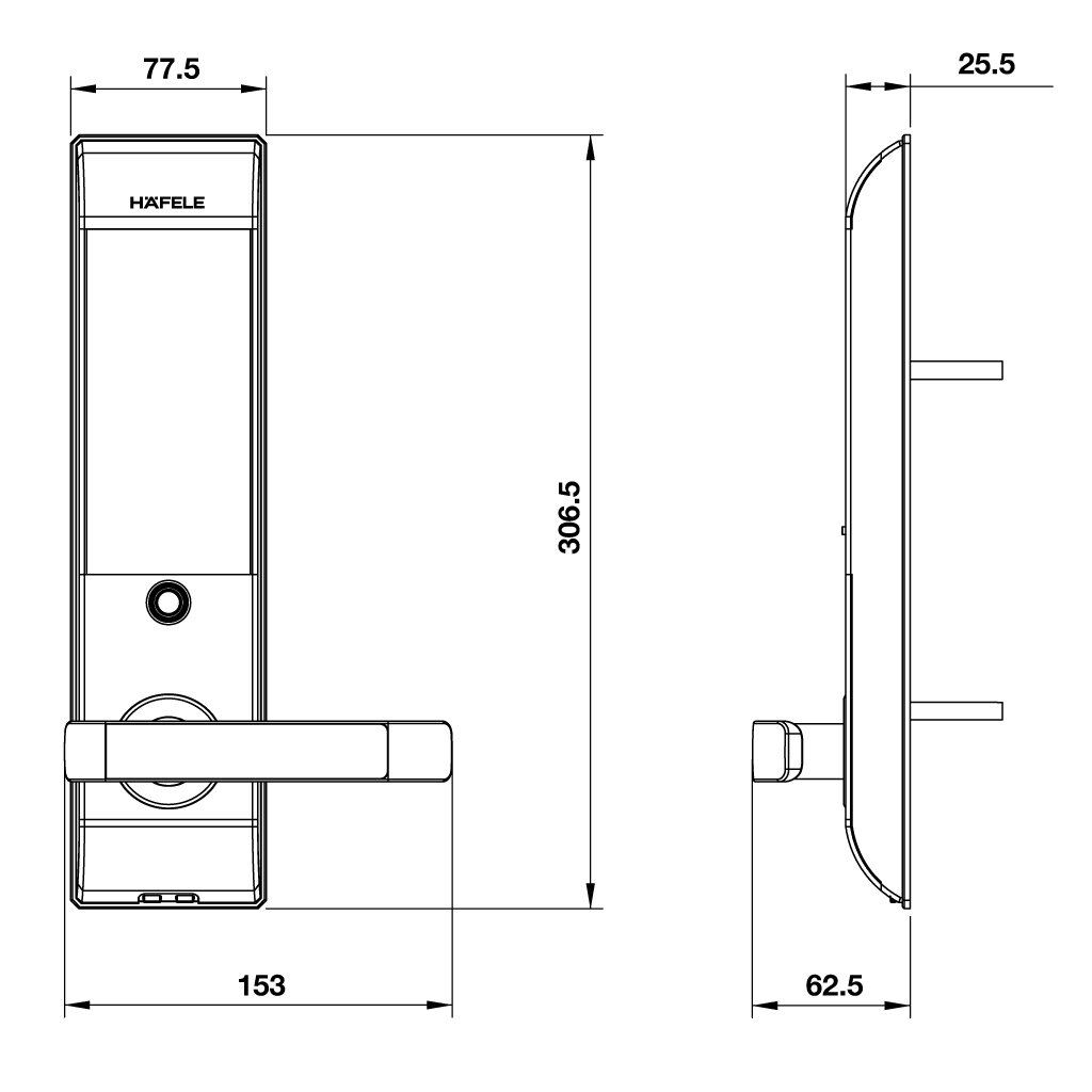 Khóa cửa điện tử Hafele EL7500 912.05.717 màu xám0