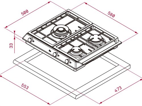 Bếp gas âm Teka EX-60.1 3G AI AL DR CI0