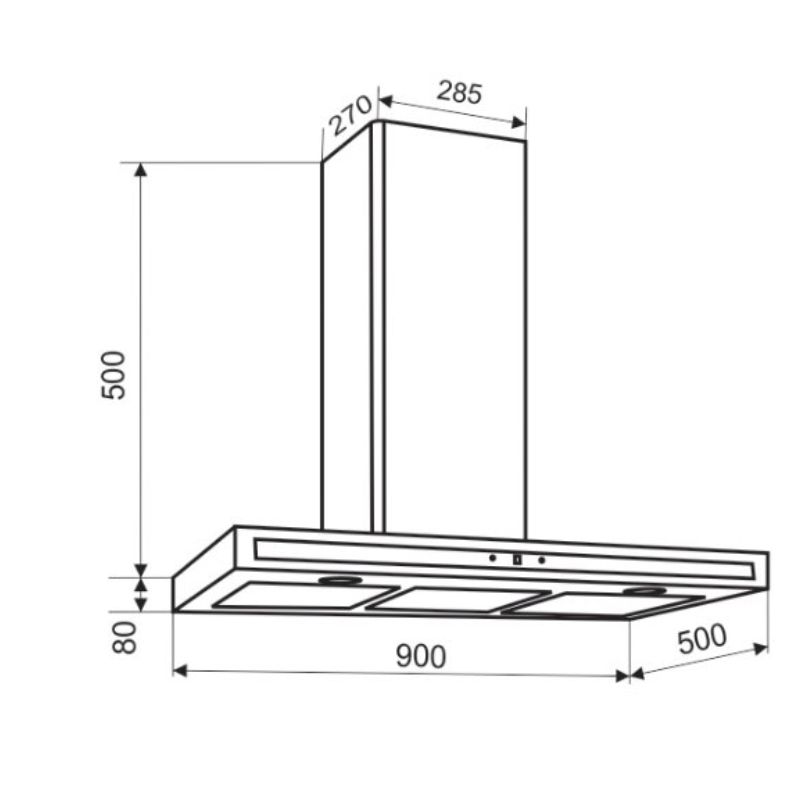 Máy hút mùi áp tường Faster Quatrolux 90SB0