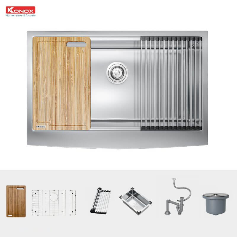 Chậu rửa bát Konox Workstation - Apron Sink KN8051AS Curve