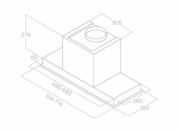 Máy hút mùi âm tủ Elica HIDDEN 2.0@ BLGL/A/721