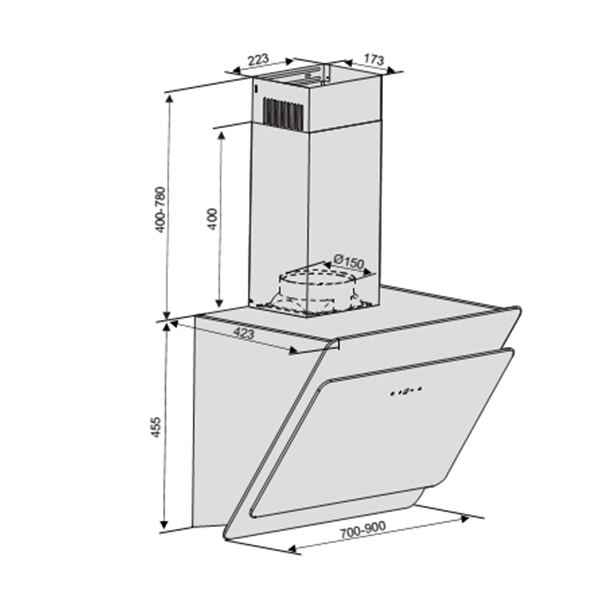 Máy hút mùi Lorca TA 6008C-700