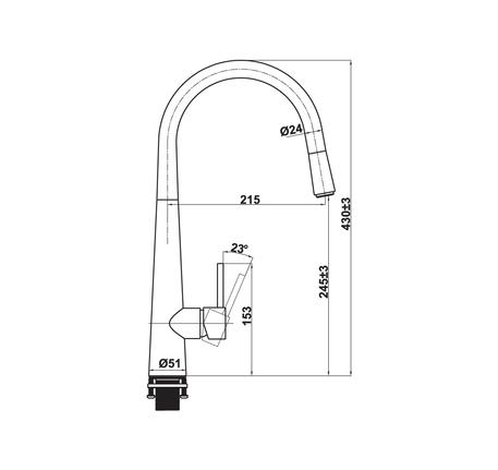 Vòi rửa bát Hafele HT21-CH1P245 577.55.2201