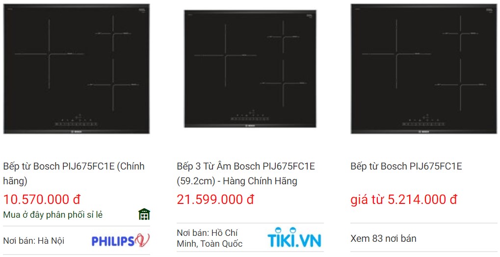 Giá bán bếp từ Bosch PIJ675FC1E 