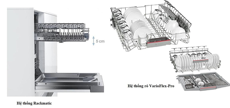 Thiết kế hệ thống giàn rửa máy rửa bát Bosch khoa học và tiện dụng.