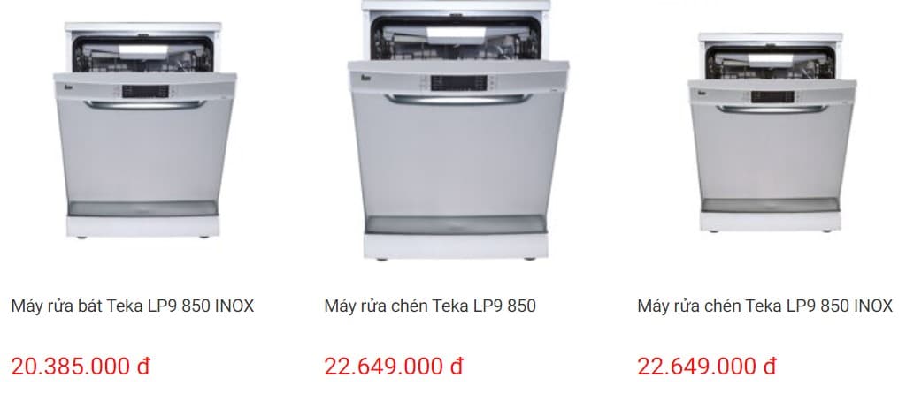 So sánh giá máy rửa bát teka trên websosanh