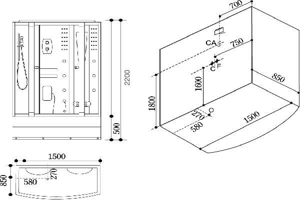 Phòng tắm xông hơi ướt Govern JS-01070