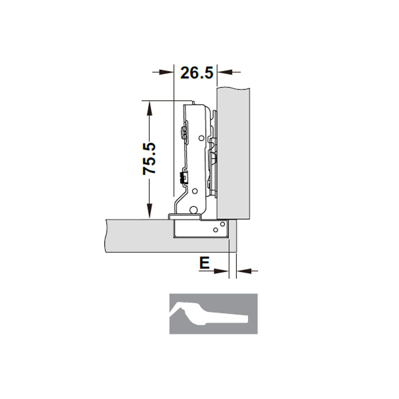 Bản lề CUCINA LEGATO 334.00.062 mạ niken, sáng0