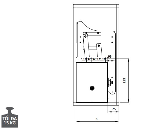 Rổ chén đĩa di động CUCINA LENTO 504.76.134 600mm Inox 304/ Xám0