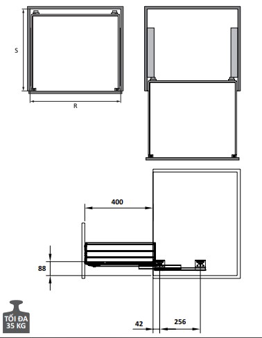 Bộ rổ chén đĩa CUCINA CAPPELLA 549.08.147 800mm Inox 3040