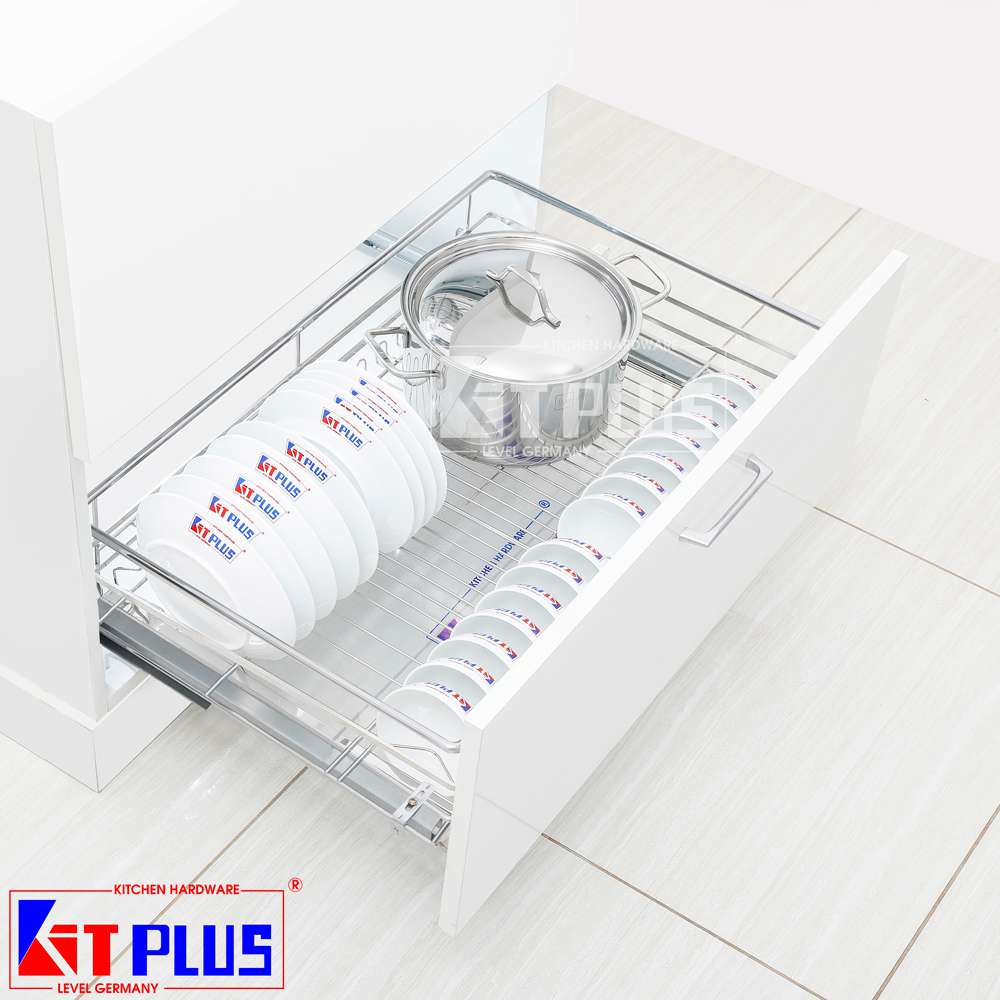 Giá xoong nồi, bát đĩa đa năng nan tròn Inox Kit Plus DM60S