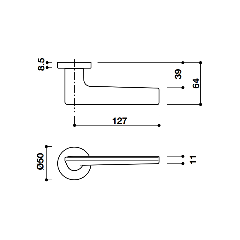 Tay nắm gạt có nắp che T2 Hafele 901.99.5760