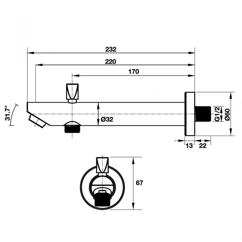 Vòi xả bồn HAFELE REGAL 230mm 589.25.8970