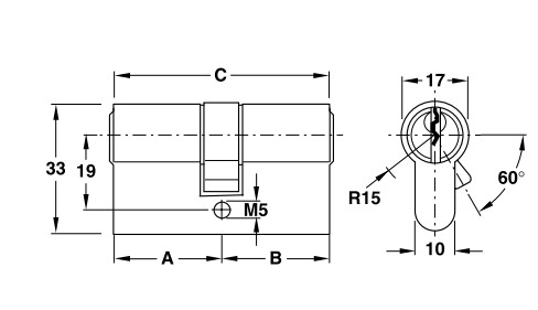 Ruột khóa 2 đầu Hafele 916.00.068, 81mm Đồng thau0