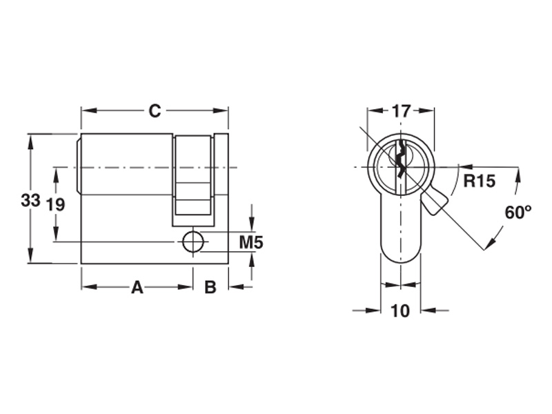 Ruột khóa 1 đầu Hafele 916.00.602, 41.5mm Đồng thau0