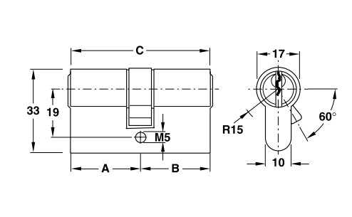 Ruột khóa 2 đầu Hafele 916.08.447, 91mm Đồng thau0