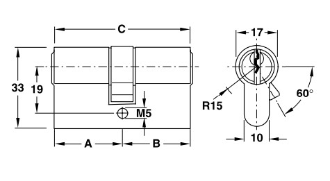 Ruột khóa 2 đầu Hafele 916.08.478, 101mm Đồng thau0