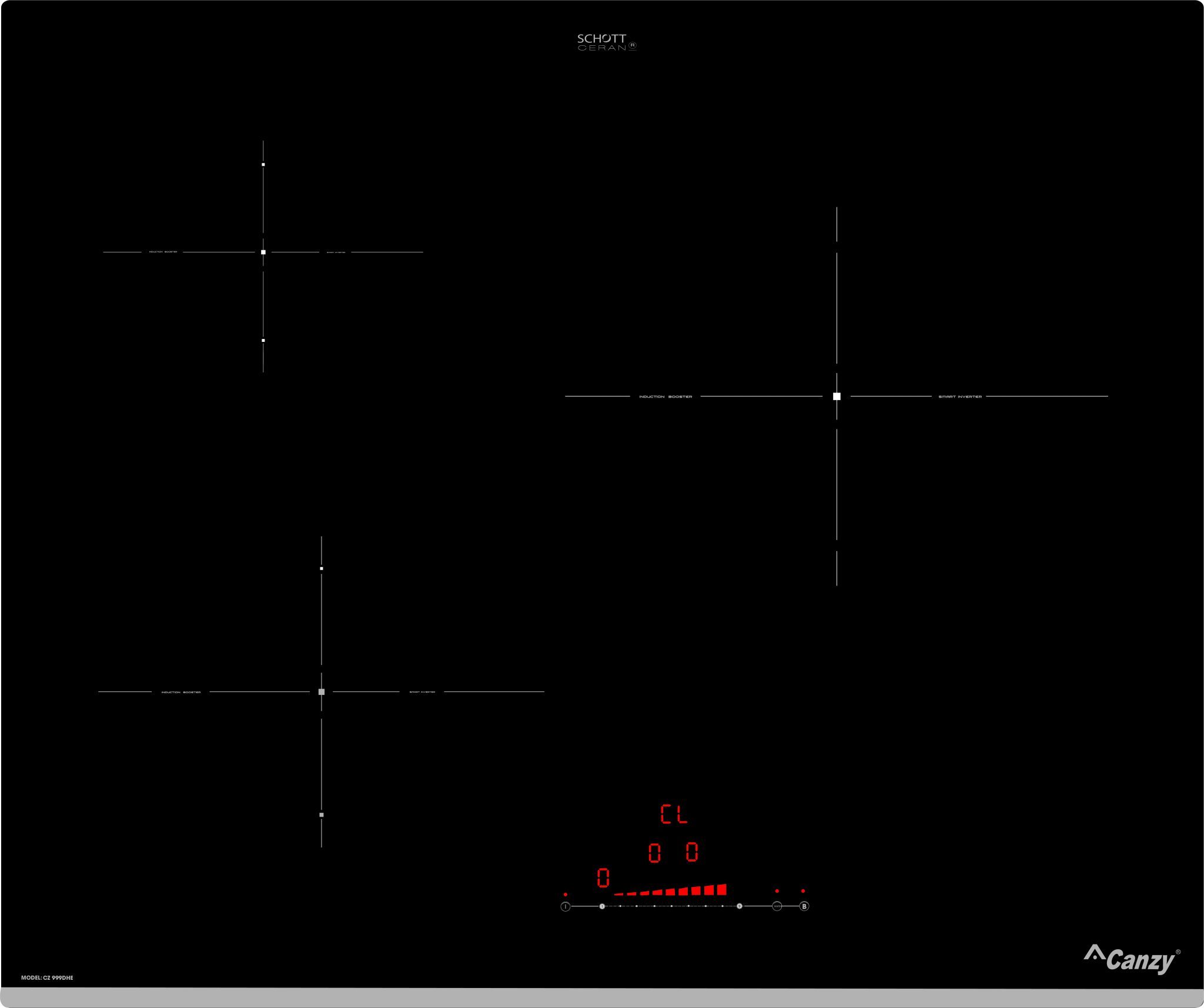 Bếp từ ba vùng nấu Canzy CZ 999DHE