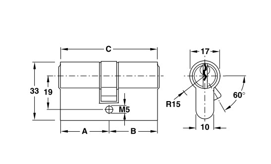 Ruột khóa 2 đầu Hafele 916.96.022, 71mm Đồng thau0