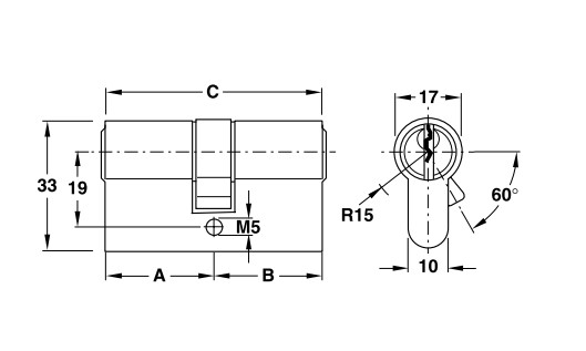 Ruột khóa 2 đầu Hafele 916.96.041, 90mm Đồng thau0