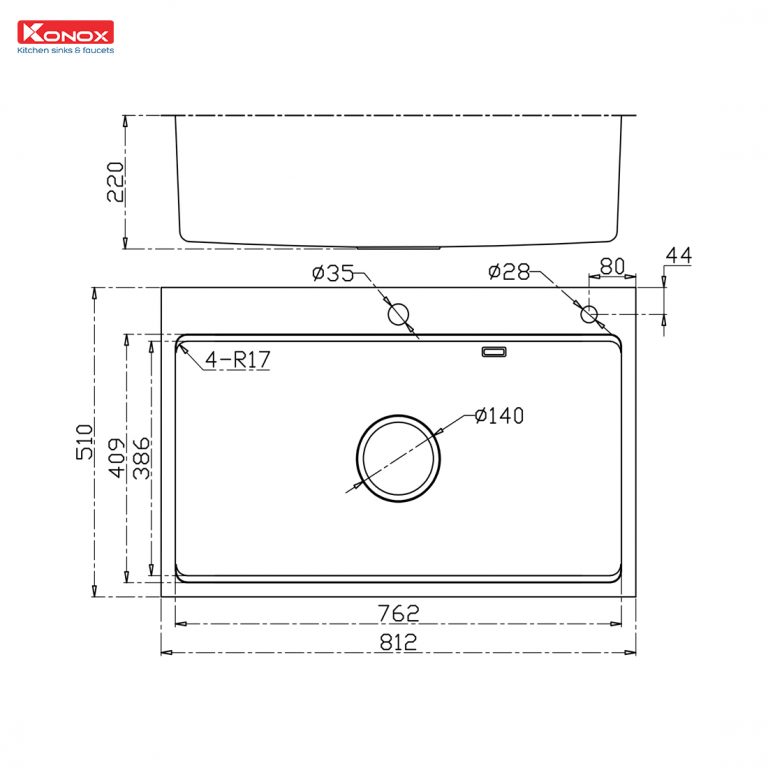 Chậu rửa bát Konox KN8151TS Dekor0