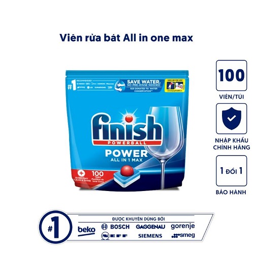 Viên rửa bát Finish AIO Max 100 viên